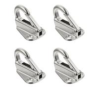 SECFOU 4pcs Stainless Steel Boat Hooks for Yachts and Ships, Sturdy and Easy to Attach Silver Finish, Designed to Withstand Stress, for Boating and Sailing Deck Hardware
