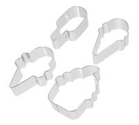 SECFOU 4pcs Stainless Steel Cookie Cutters for Baking Reusable Biscuit Molds with Creative Ice Cream and Popsicle Shapes DIY Metal Baking Tools for Holiday Treats and Parties