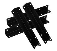SECFOU 4pcs Stainless Steel L Shape Angle Brackets 90 Degree Right Angle Corner Brace Brackets in Black for Display Shelves and Windows, Enhances Functionality and Improves Safety
