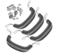 SECFOU 4pcs Stainless Steel Pot Lid Handles with Wood Glue Insulated Design Silver Black Pot Lid Handle Parts Prevent Hot Cover Burns for Steamer Kitchen