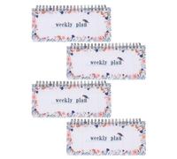 SECFOU 4pcs Tearable Weekly Planner Notebook Tear off Planning Pad Thick Paper Spiral Flip Coil-bound Design Lay Flat Organisation Portable On-the-go Planning for Office and School