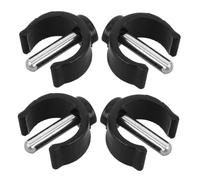 SECFOU 4pcs Walking Stick Holder Clip Locking Cane Support Clips with Wide Compatibility for Crutch and Walking Cane Travel and Daily Use, Black Abs Steel Material