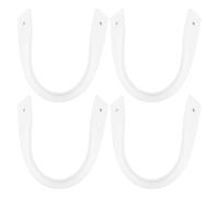 SECFOU 4pcs White PU Leather Sign Hooks for Wedding Seating Charts | Simple Minimalist Design, Secure Fixed Support, Multipurpose Use, Suitable for Welcome Signs and Displays