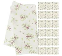 SECFOU 50 Sheets Food Wrapping Paper with Fresh Leaf Patterns Thickened Greaseproof Sandwich Wraps for Fried Chicken French Fries Burgers Reusable Double-Sided Food Packing