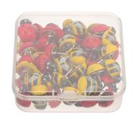 SECFOU 50pcs Animal Shaped Wooden Push Pins Multi-function Replaceable Thumbtacks Metal Points for Drawing Paper Fixing and Daily Use Assorted Colour Compact Design