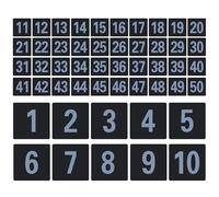 SECFOU 50pcs Black Double Plastic Table Number Cards for Banquets and Restaurants, Elegant Pvc Table Number Signs for Efficient Management and Quick Identification