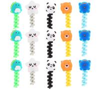 SECFOU 50pcs Cartoon Animal Cable Protectors Charger Cord Protectors Data Cable Holders Dinosaur Panda Cat Star Bear Designs for USB Earphone Cord Bite Prevention Random Color