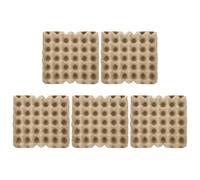 SECFOU 5pcs Beige Paper Pulp Egg Trays 30-count Reusable Protective Egg Carton with Compact Design Convenient to Use for Fridge Organisation and Storage
