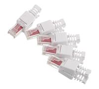 SECFOU 5pcs Category 6 Gigabit Ethernet Modular Plug Ethernet Cable Connector End Crimp Network Plug Cat6 Rj 45 White