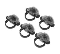 SECFOU 5pcs Furry Lavalier Mic Windscreen Dustproof Microphone Cover with Magnetic Design for Lapel Microphones, for Interviews and Conference Notes