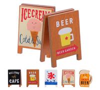 SECFOU 5pcs Japanese Style Wooden Memo Holders Desk Clip Set with Cat and Ice Cream Designs, Multipurpose Wood Cube Message Clips for Office and Party Display