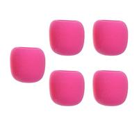 SECFOU 5pcs Pink Microphone Sponge Windshield Covers, Windproof Mic Cushions for Live Singing, Broadcasting and Recording Accessories