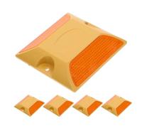 SECFOU 5pcs Reflective Plastic Road Studs Raised Design for Vehicle Driveway and Traffic Management, Sturdy Reflective Traffic Markers for Highway Safety and Night Visibility