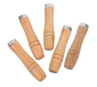 SECFOU 5pcs Small Hardwood File Handles with Metal Collar for Hand Tools, Ergonomic Grip and Stable Structure, Suitable for Woodworking and Professional Work Environments