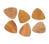 SECFOU 6-Piece Set of Wooden Guitar Picks Premium Walnut Olive Wood Plectrums for Acoustic and Electric Guitars for Musicians and Guitarists Random Color