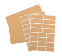 SECFOU 600pcs Kraft Paper Printable Bottle Labels Stickers Self-Adhesive Writable Rectangle Labels for Essential Oil Jars Food Storage and Christmas Decoration 5x2.5cm 7.6x2.5cm