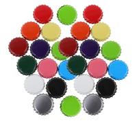 SECFOU 60pcs Colorful Metal Beer Bottle Caps Crafting Caps DIY Wall Art Decor Puzzle Materials 12 Colors Set for Home Brewing and Alcohol Bottle Decoration