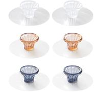 SECFOU 6pcs Adhesive PVC Cabinet Knobs No-Drill Sticky Drawer Pulls Transparent White Rose Gold Mist Blue for DIY Furniture Handles Easy Installation Invisible Modern Handles