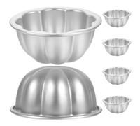 SECFOU 6pcs Aluminum Alloy Baking Mold for Cake and Muffin Cups, Non-Stick Multi-Function Metal Pudding Molds, Sturdy and Not Easy to Deform, for Bakery and Parties