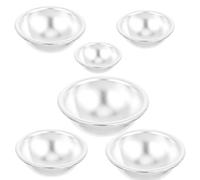 SECFOU 6pcs Anodized Aluminum Round Bath Bomb Molds Set with Small to XXXL Sizes - DIY Ball and Cake Baking Tool for Handmade Crafts and Kitchen Baking Supplies
