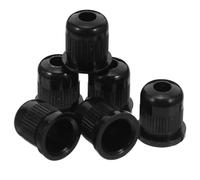 SECFOU 6pcs Black Metal Guitar String Ferrules Set Electric Bass Bridge String Retainers with Through-Body Mount and Upgrades