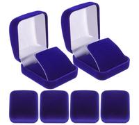 SECFOU 6pcs Blue Flocked Plastic Square Badge Storage Box 30mm Compartments, Medal Organizer Box Protects from Damage and Offers Organized Presentation, for Home and Office Display
