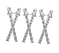 SECFOU 6pcs Drum Tension Rod Set Heavy Duty Snare Drum Hardware Metal Screws for Percussion Instruments Replacement Tightening Parts