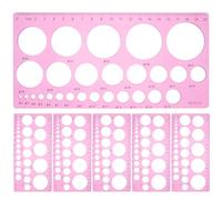 SECFOU 6pcs Plastic Drawing Templates Stencils for Drawing Circles of Different Diameter Portable DIY Geometric Rulers Suitable for Painting Templates and School Use by Students