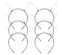 SECFOU 6pcs Plastic Headband Accessory Black, Holds Hairbands in Place, Easy to Take, for DIY Hair Accessory Making and Taking Shower