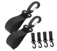 SECFOU 6pcs Rotating Swivel Hooks for Diaper Bag Buggy Clips Stroller Hooks Plastics Stroller Hangers Easy Install for Shopping Bags Purse
