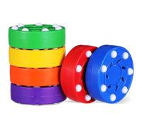 SECFOU 6pcs Training Ice Race Pucks for Roller Hockey, High Visibility Abs Material with Stable Rolling, for Stick Handling and Passing Practice in Street Hockey