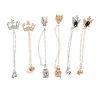 SECFOU 6pcs Vintage Crown Lapel Brooch Pins for Men and Women, Alloy Material with Secure Closure and Versatile Styling, for Work and Banquets Accessories
