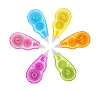SECFOU 6pcs White Correction Tape Easy-use Writing Tape for School Office Stationery Ergonomic Design Quick-dry Smooth for Labeling Crafting