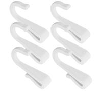 SECFOU 6pcs White Plastic S Hooks for Kitchen Cabinet Hanging, Small Detachable Mug Holder Hooks for Storage Organization Over Door Use