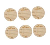 SECFOU 6pcs Wooden Newborn Name Signs Monthly Signs for Photography Unique Birth Announcement Plaque Beautiful Photo Props for Boys and Girls