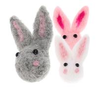 SECFOU 6pcs Wool Felt Bunny Brooch Badges Soft and Comfortable Feel, Cute and Adorable Rabbit Pins for Clothes and Bags, for Birthdays and Holidays Decoration