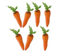 SECFOU 7pcs Artificial Carrot Faux Vegetable Model Foam Silk Fabric Easter Basket Fillers Spring Kitchen Decor