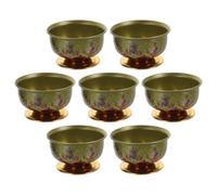 SECFOU 7pcs Decorative Offering Cup Buddhist Offering Cup Alloy Rust-Proof Easy to Carry Vintage for Home and Sacrifices for Buddhist Culture Random Color