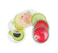 SECFOU 8Pcs Fruit Pattern Cooling Eye Pads Portable Ice Cold Therapy Packs for Puffiness Reduction and Skin Brightening Comfortable Gel Ice Compress for Travel and Home