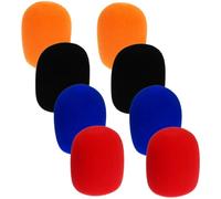 SECFOU 8Pcs Handheld Microphone Windshield Covers Thickened Sponge Mic Sponge Cover for Ktv Stage Performance Conference Calls Easy Wash Dry Multi-color Red Orange Black