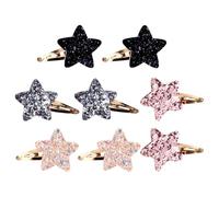 SECFOU 8pcs Star Hair Clips and Women with Non-slip Securing Bangs Feature, Small Sequin Snap Barrettes with Unique Glitter Star Design, for Daily and Travel Use