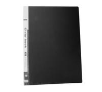 SECFOU A3 Report Folder with 40 Plastic Pockets, Black Portable Document Holder with Large Capacity and Pocket Design, for Office Use and Resumes