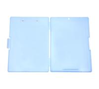 SECFOU A4 Document File Folder Box with Clipboard, Business Card Organizer Box, Certificate Keeper Case for Office and Home Storage, Lake Blue Side-Opening File Holder, Small Items