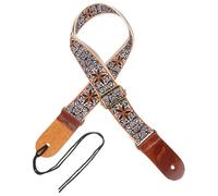 SECFOU Adjustable Ukulele Strap Replacement Nylon Sling with Leather Ends Decorative Embroidered Shoulder Belt for Adult Ukuleles and Other Instruments Tear-resistant and Easy to Install