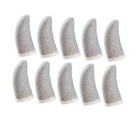 SECFOU Anti-sweat Gaming Finger Cots 10pcs Silver Fiber Breathable Finger Sleeves for Mobile Gamers White Yellow Edge for Competitive Play