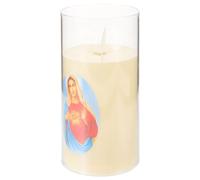 SECFOU Assorted Color LED Prayer Candles Catholic Flameless Plastic Smoke-Free Lasting Burn Window Candle for Party and Catholic Theme Event Decoration Random Color