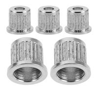 SECFOU Bass Electric Guitar Metal Ferrules String 5-string 5pcs, Stable String Tension Transfer and Enhanced Low-frequency Clarity, Silver Tuning Machine Bushings for Instrument