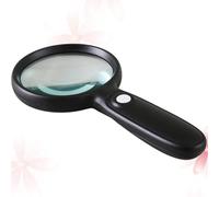 SECFOU Battery Handheld Large Magnifying Glass 3x Ratio Magnifier with Illuminated Lighted Energy Efficient Lights Non-slip Grip for Bedtime Reading and Work in The Dark