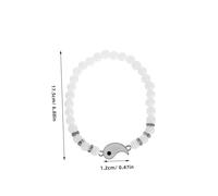 SECFOU Beaded Yin Yang Bracelet Pair for Couples Handmade Black and White Matte Bead Friendship Bracelets for Women and Men