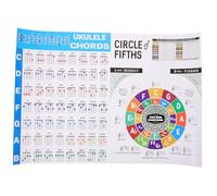 SECFOU Beginner Ukulele Chord Chart Poster Portable and Laminated Chord Guide for Easy Practice and Learning for Ukulele Enthusiasts and Music Theory Students
